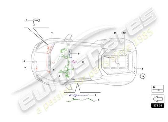a part diagram from the Lamborghini LP610-4 COUPE (2017) parts catalogue