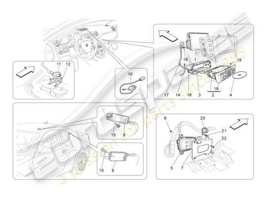 a part diagram from the Maserati GranTurismo (2009) parts catalogue