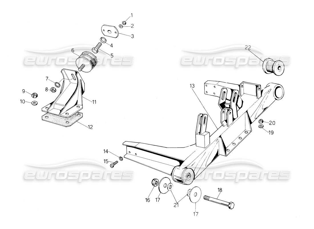 Lamborghini Countach 5000 QV (1985) Supporti motore Diagramma delle parti