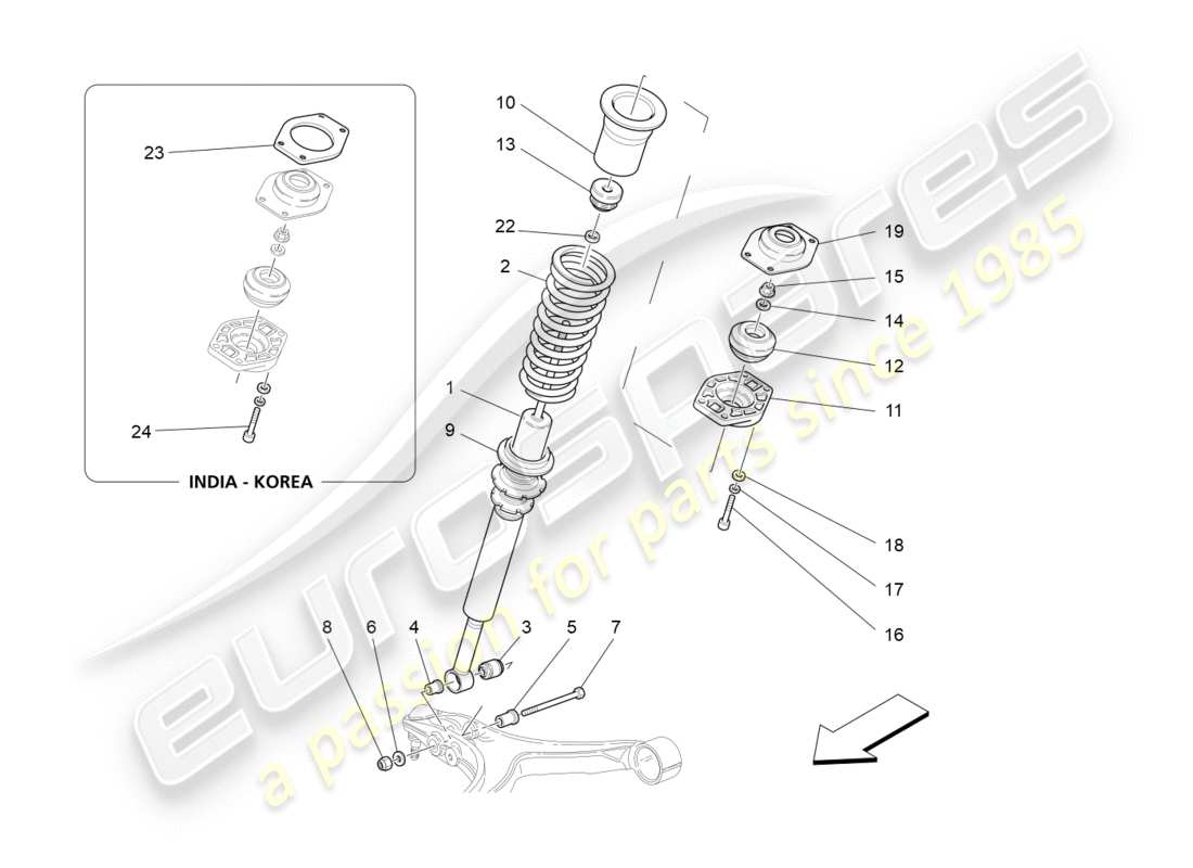 Maserati GranTurismo (2011) dispositivi ammortizzatori anteriori Diagramma delle parti