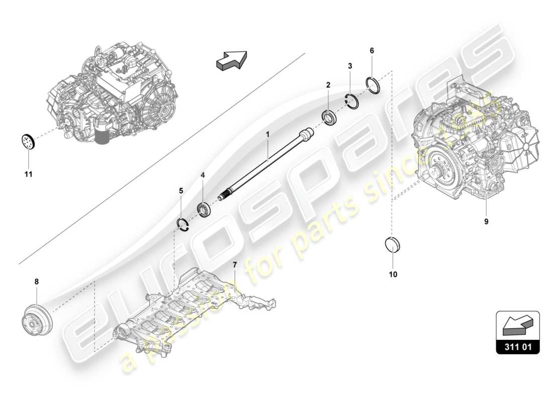 Diagramma delle parti Lamborghini LP610-4 Spyder (2018) ALBERO DI ENTRATA