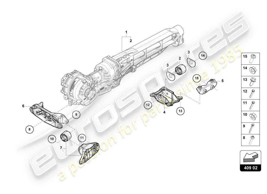 Lamborghini LP610-4 Spyder (2018) SUPPORTO ASSALE ANTERIORE Diagramma delle parti
