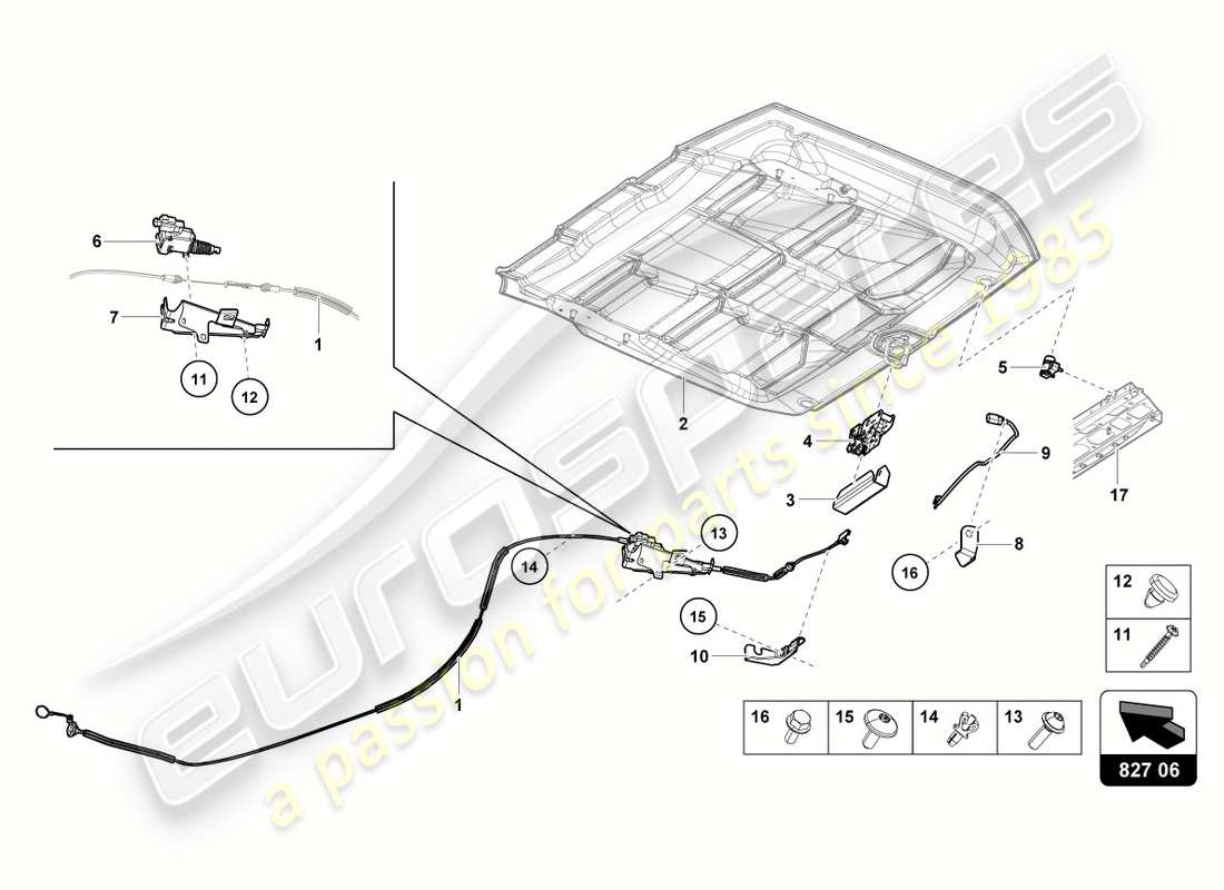 Diagramma delle parti Lamborghini LP610-4 Spyder (2018) coperchio posteriore