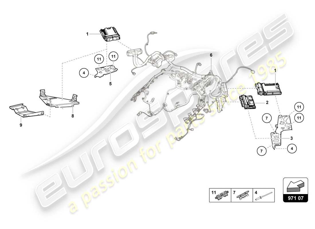 Lamborghini LP610-4 Spyder (2018) UNITÀ DI CONTROLLO MOTORE Diagramma delle parti