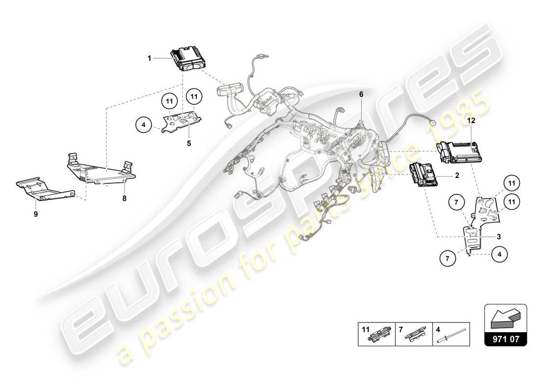 Lamborghini LP610-4 Spyder (2019) UNITÀ DI CONTROLLO MOTORE Diagramma delle parti