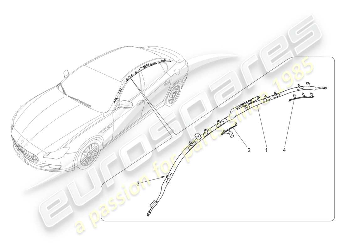 Maserati QTP 3.0 TDS V6 275HP (2015) SISTEMA SACCHETTO PER FINESTRA Diagramma delle parti