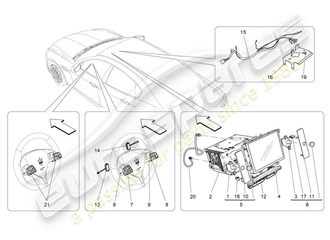 Maserati QTP 3.0 TDS V6 275HP (2015) SISTEMA INFORMATICO Diagramma delle parti