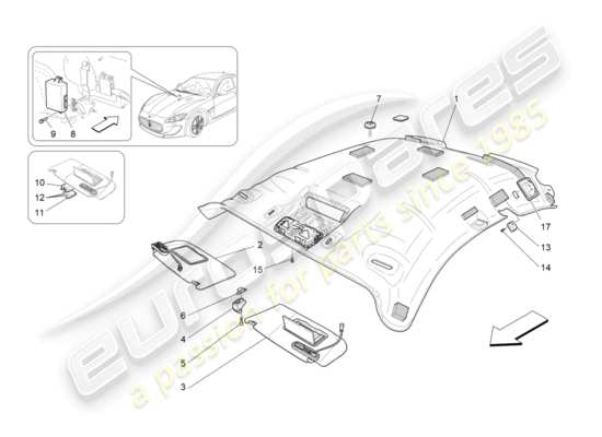 a part diagram from the Maserati GRANTURISMO S (2016) parts catalogue