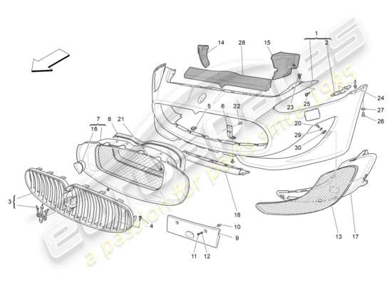 a part diagram from the Maserati GRANTURISMO S (2014) parts catalogue