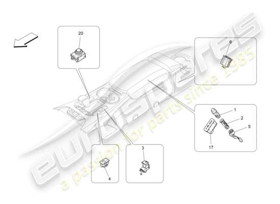 a part diagram from the Maserati GRANTURISMO S (2020) parts catalogue