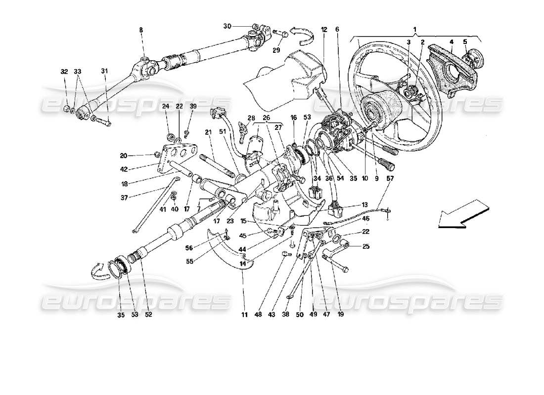 Ferrari 512 M Piantone dello sterzo Diagramma delle parti