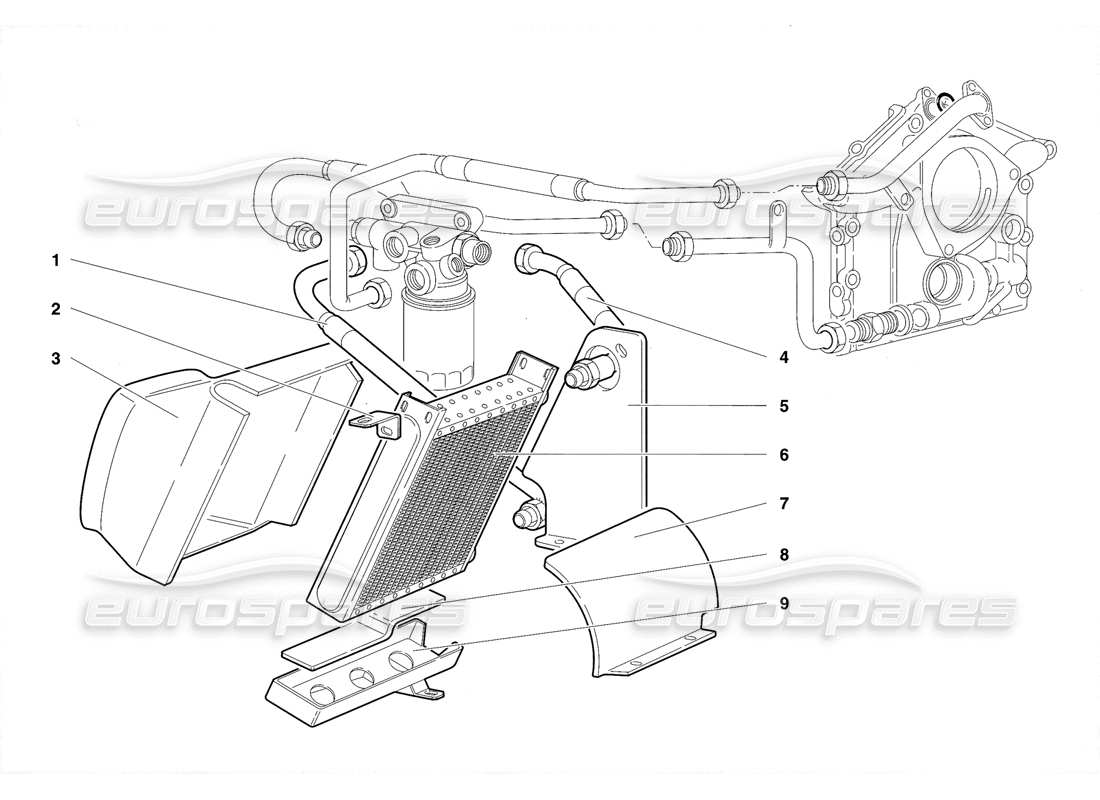 Lamborghini Diablo VT (1994) Sistema dell'olio motore (valido per la versione USA - aprile 1994) Diagramma delle parti