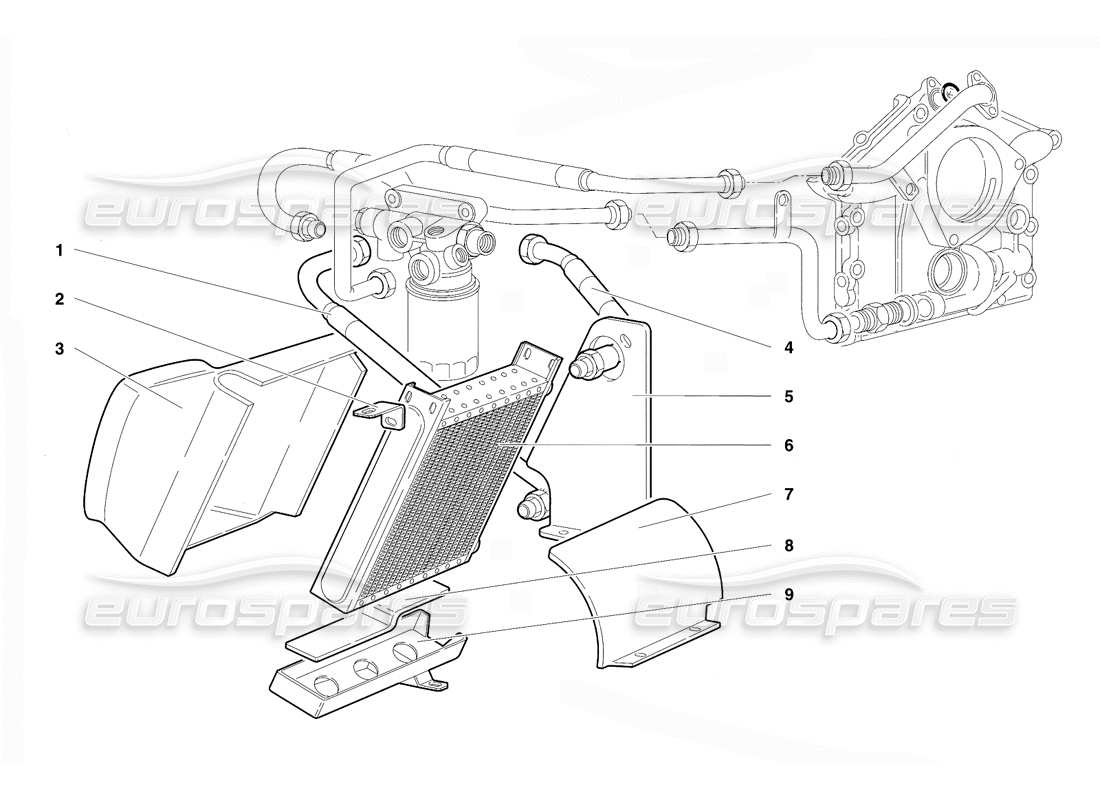 Lamborghini Diablo VT (1994) Sistema dell'olio motore (Valido per versione RH D. - aprile 1994) Diagramma delle parti