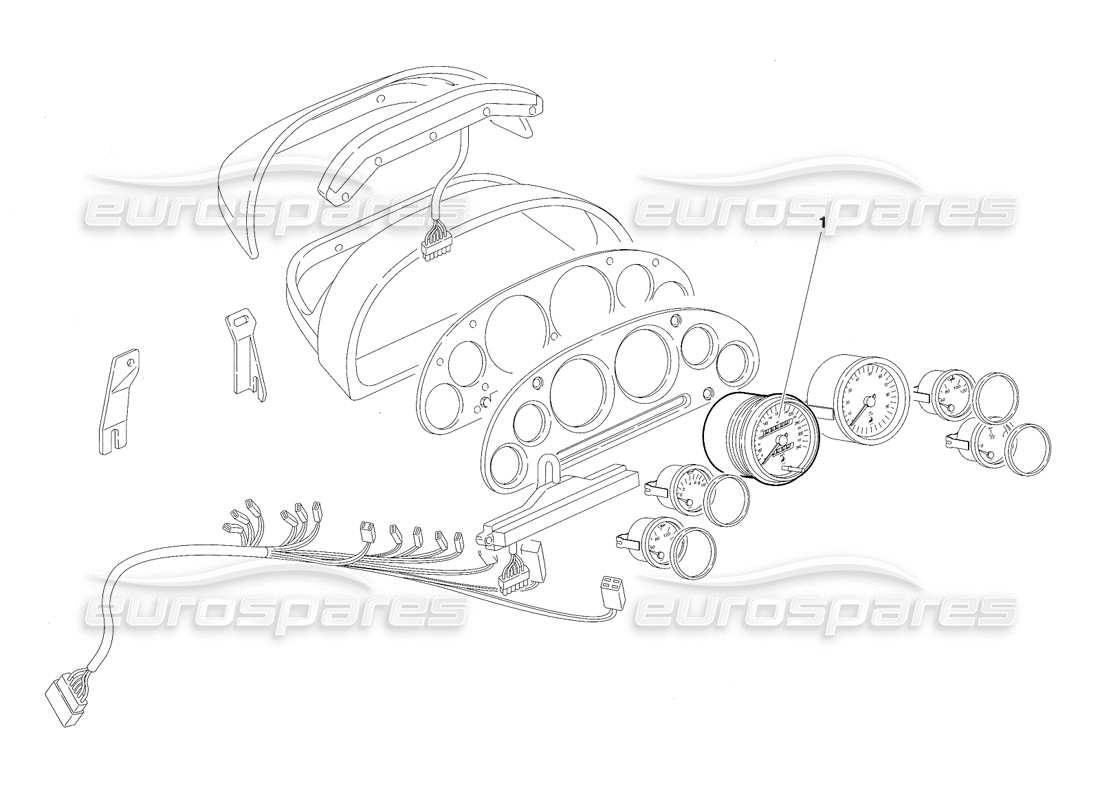 Lamborghini Diablo VT (1994) Strumenti del cruscotto - (Valido per Singapore - Versione RH D. - Aprile 1994) Diagramma delle parti