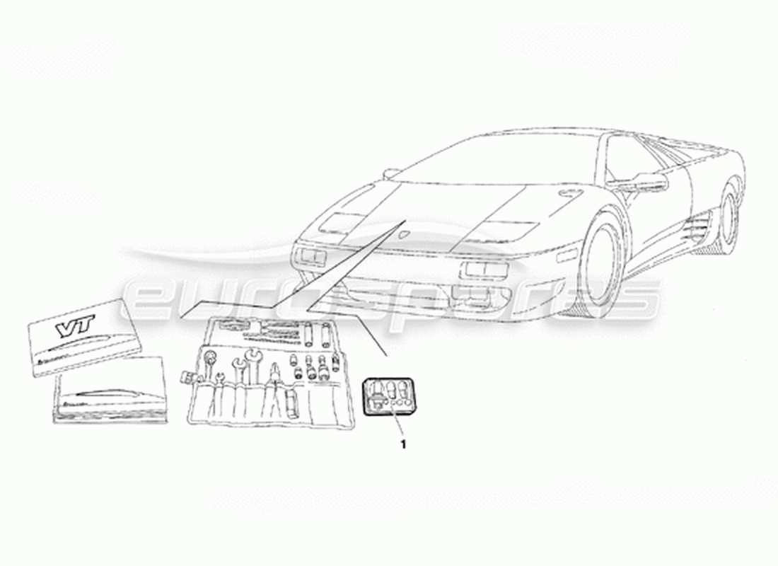 Lamborghini Diablo VT (1994) Accessori (valido per la versione canadese - aprile 1994) Diagramma delle parti