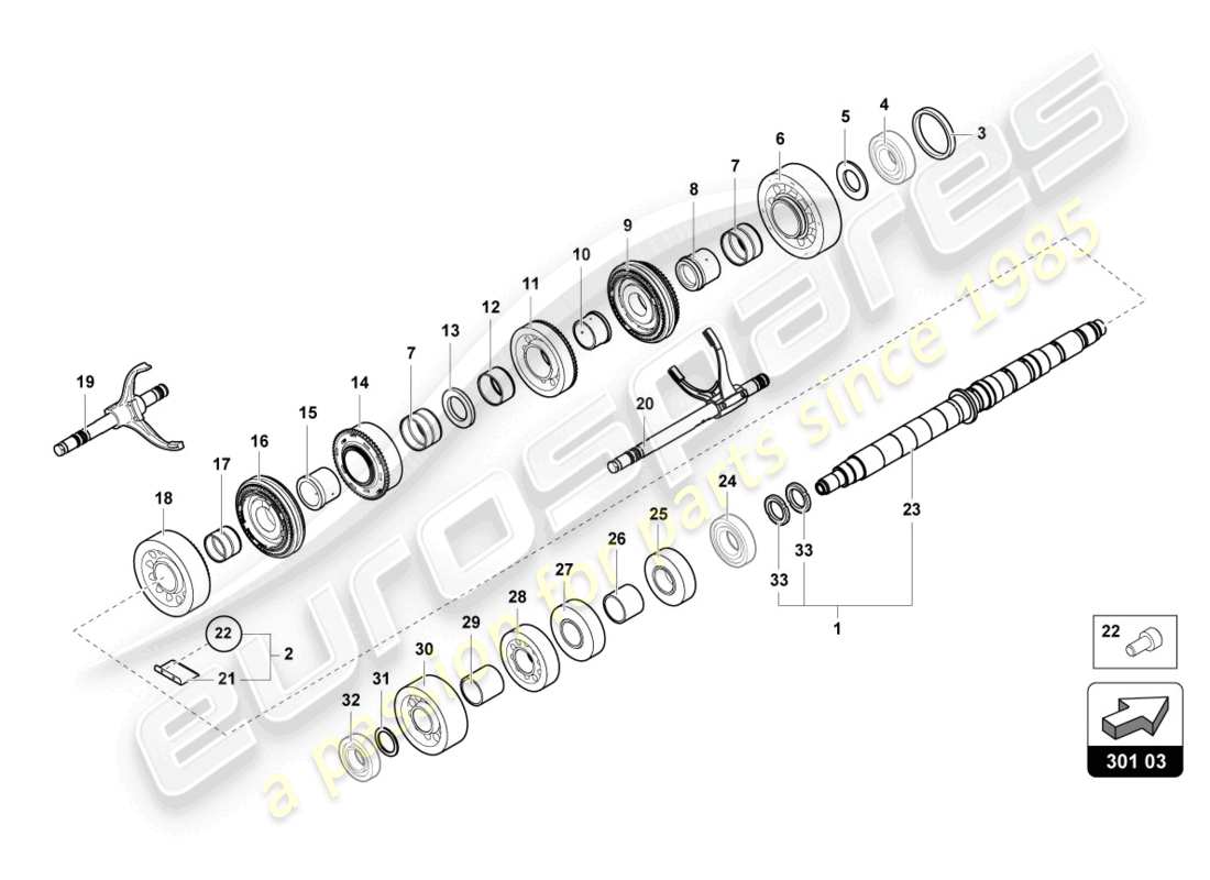 Lamborghini LP700-4 ROADSTER (2015) ALBERO DEL RIDUTTORE Diagramma delle parti