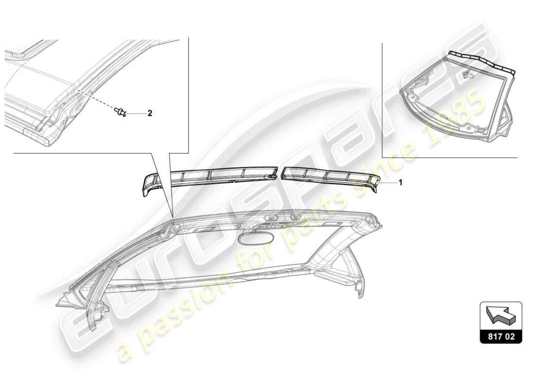 Lamborghini LP700-4 ROADSTER (2015) PARAVENTO Diagramma delle parti