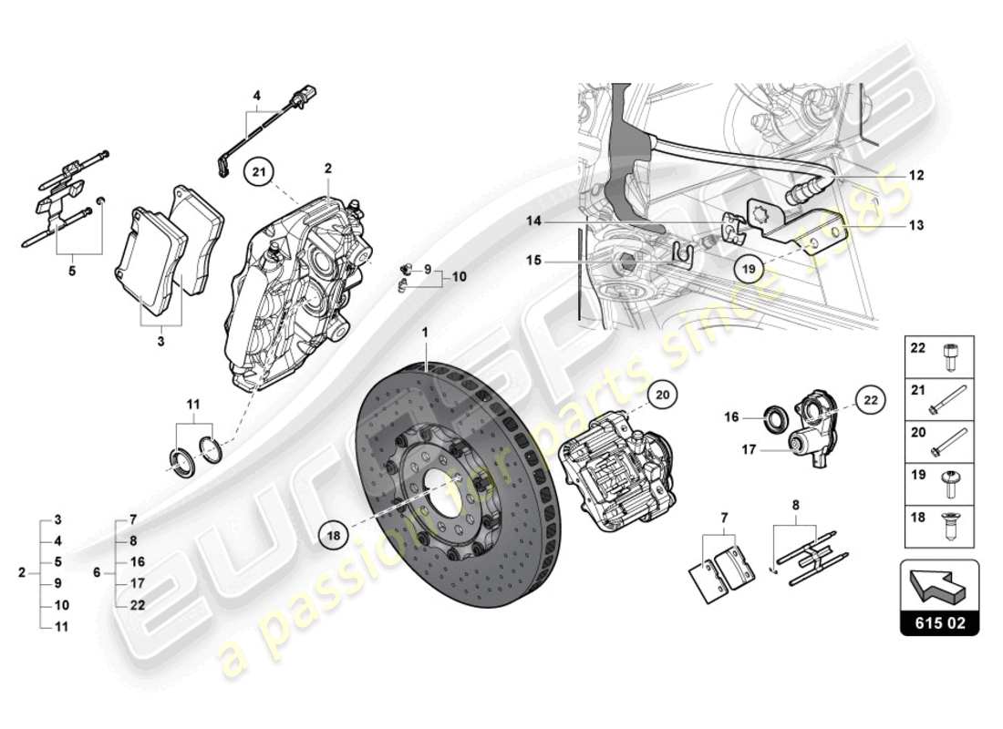 Lamborghini LP750-4 SV COUPE (2015) DISCO FRENO POSTERIORE Diagramma delle parti