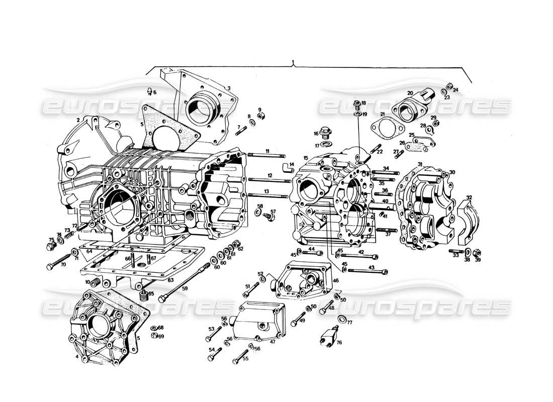 un diagramma delle parti dal catalogo delle parti maserati bora