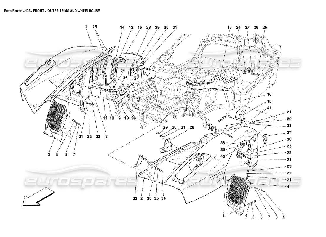 diagramma della parte contenente il codice parte 66531400