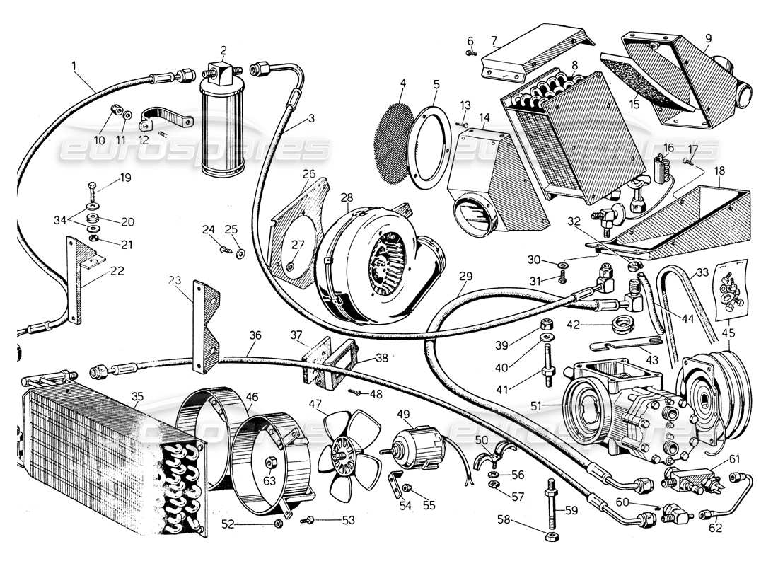 un diagramma delle parti dal catalogo delle parti lamborghini countach lp400