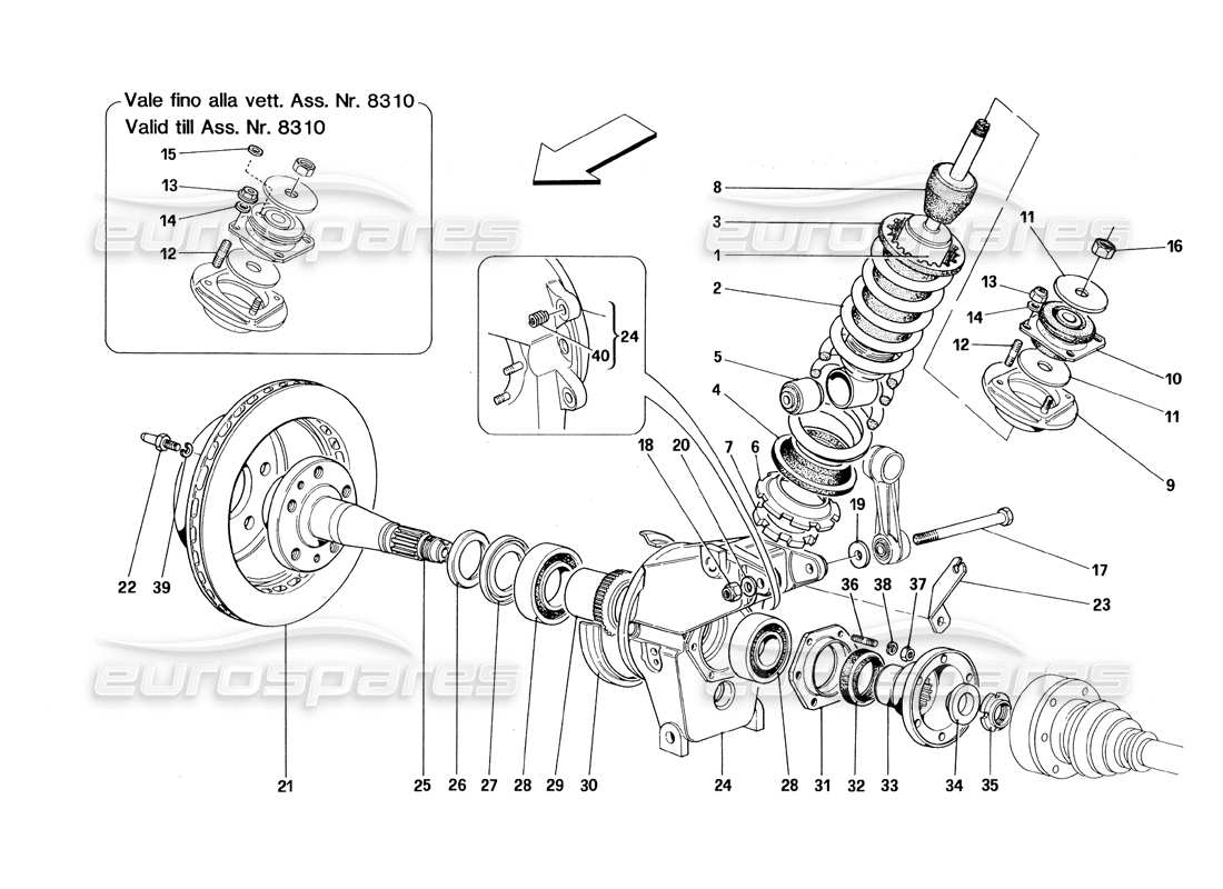 diagramma della parte contenente il codice parte 102289