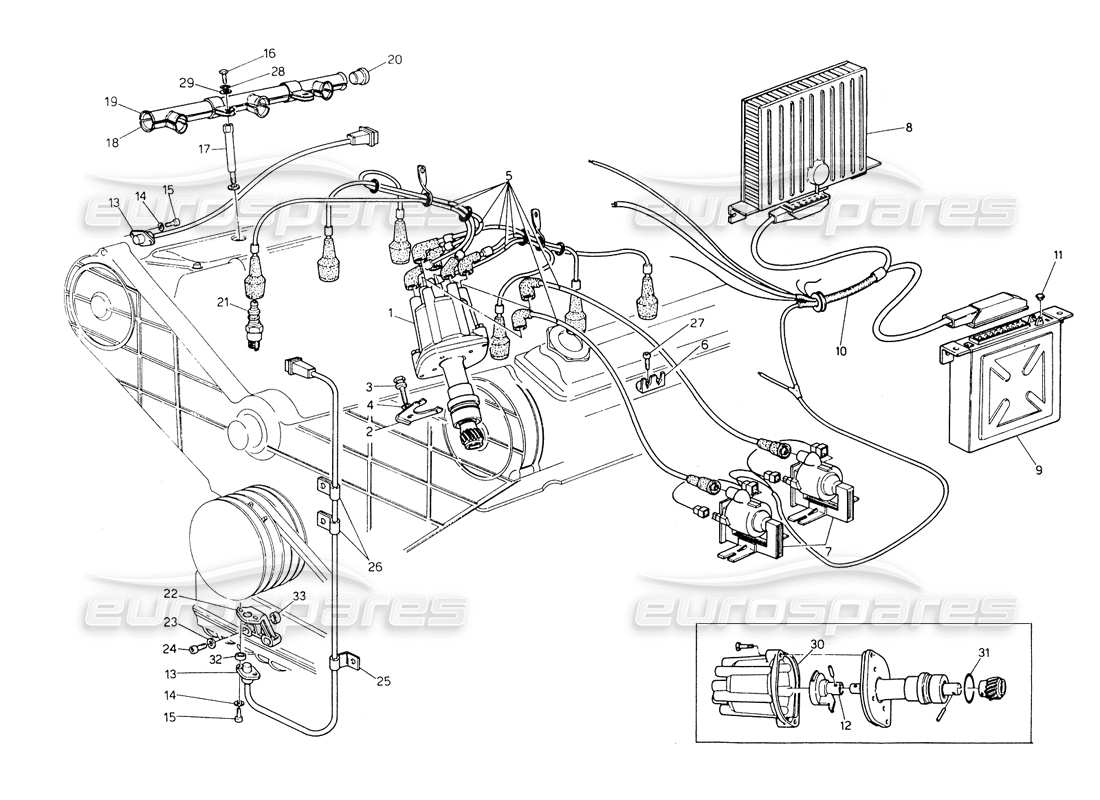 un diagramma delle parti dal catalogo delle parti maserati biturbo spider