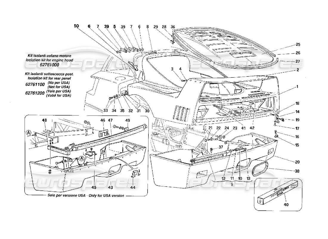 diagramma della parte contenente il codice parte 62400000