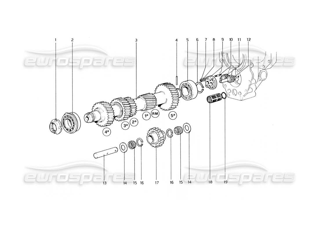 un diagramma delle parti dal catalogo delle parti ferrari 400 gt (mechanical)