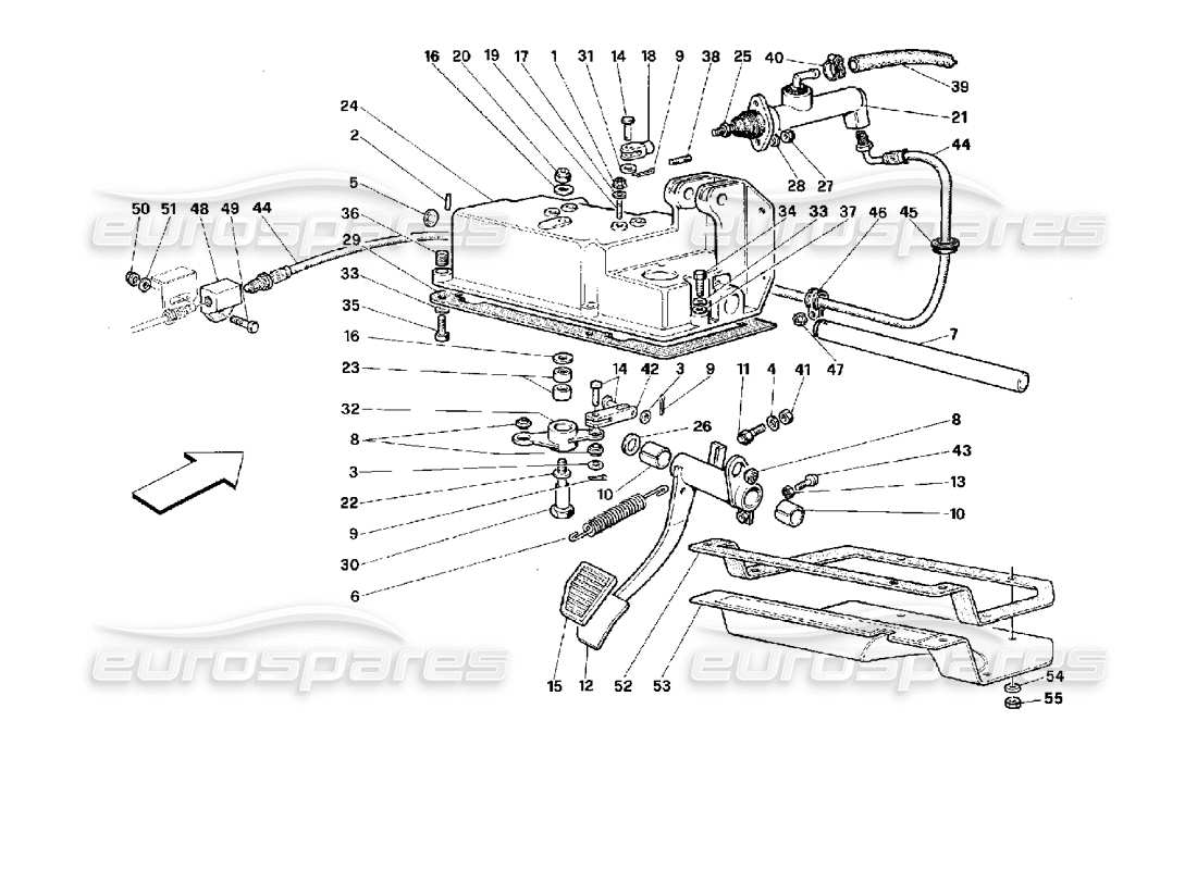 un diagramma delle parti dal catalogo delle parti ferrari 512 tr