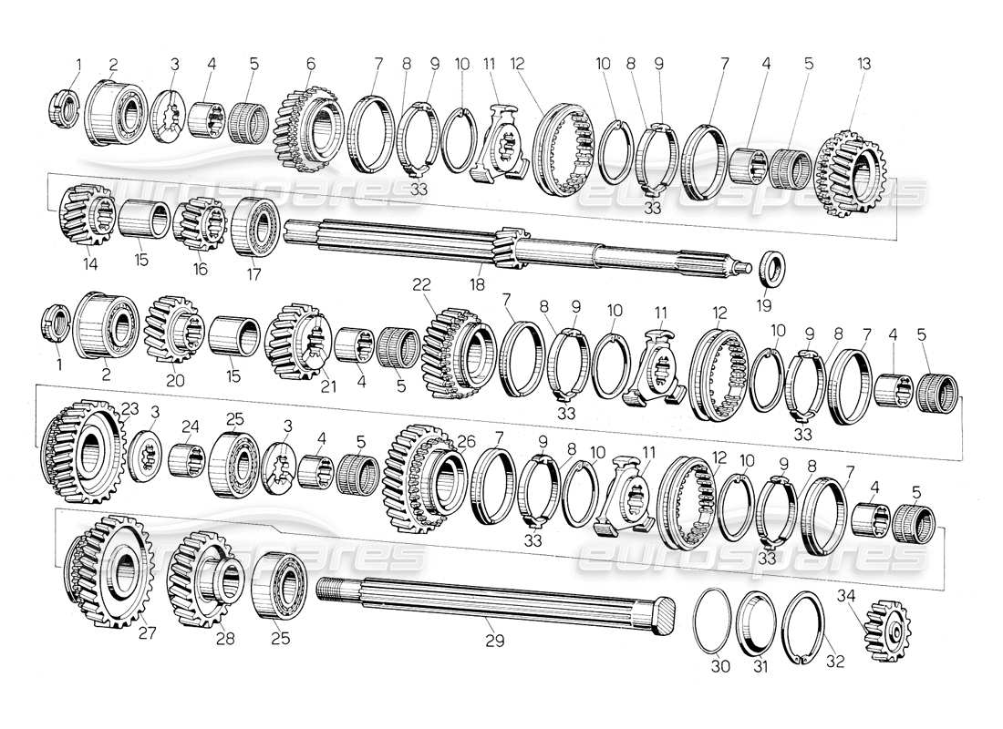 un diagramma delle parti dal catalogo delle parti lamborghini countach 5000 s (1984)