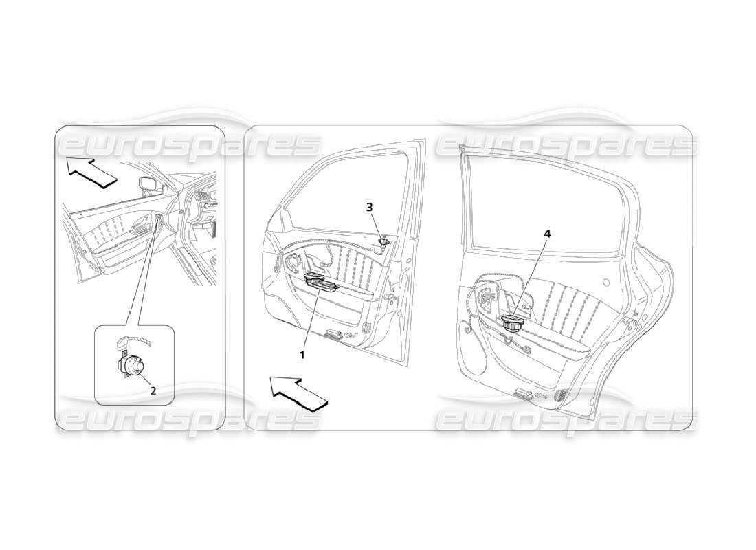 maserati qtp. (2006) 4.2 servizi di porte diagramma delle parti