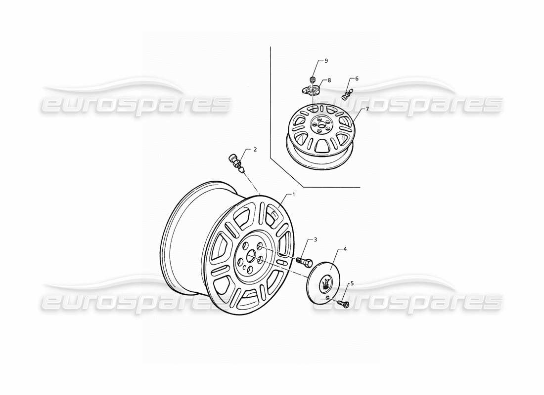 maserati qtp. 3.2 v8 (1999) cerchioni diagramma delle parti