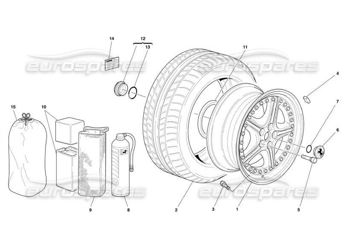 ferrari 550 barchetta ruote diagramma delle parti