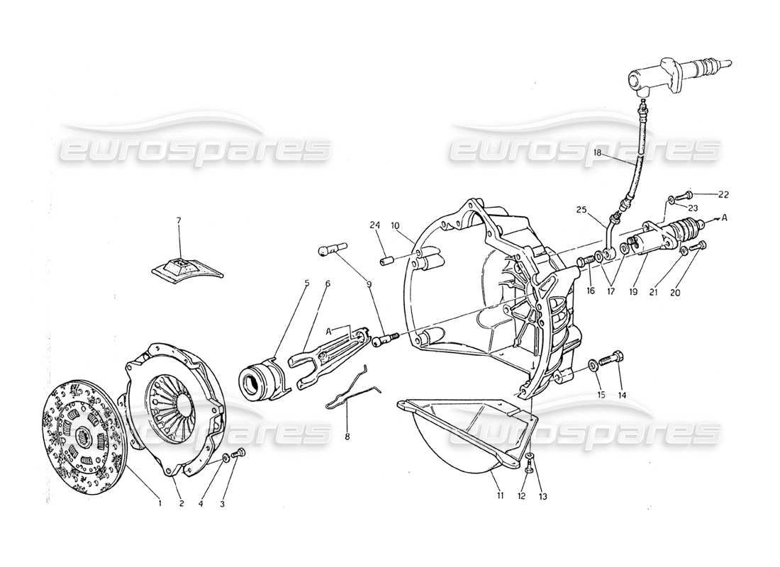 maserati 2.24v diagramma della parte della frizione