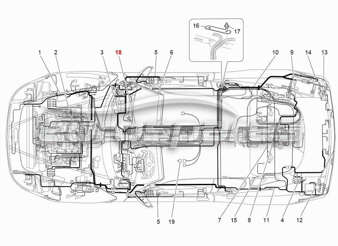 maserati 4200 gransport (2005) sistema elettrico diagramma delle parti