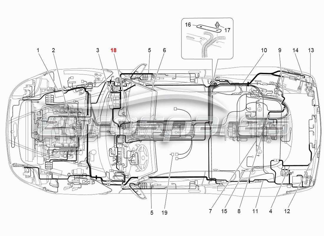 maserati 4200 gransport (2005) schema delle parti dell'impianto elettrico