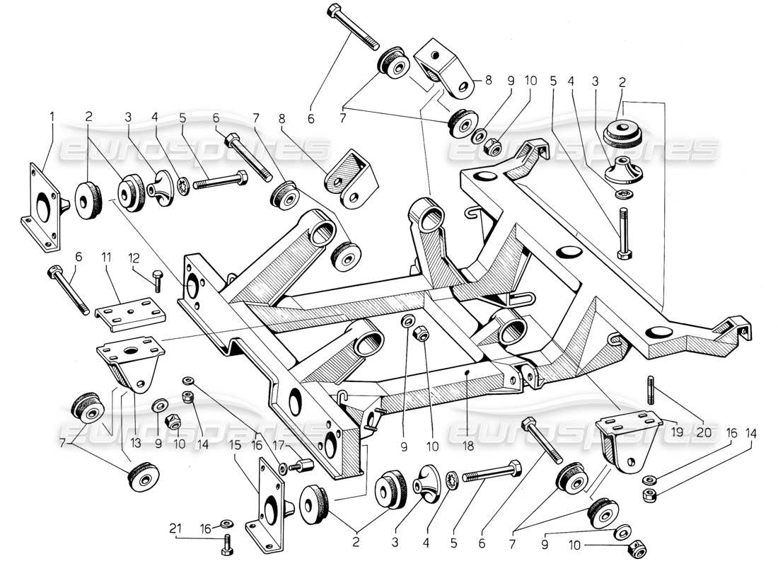 lamborghini jalpa 3.5 (1984) telaio del motore diagramma delle parti