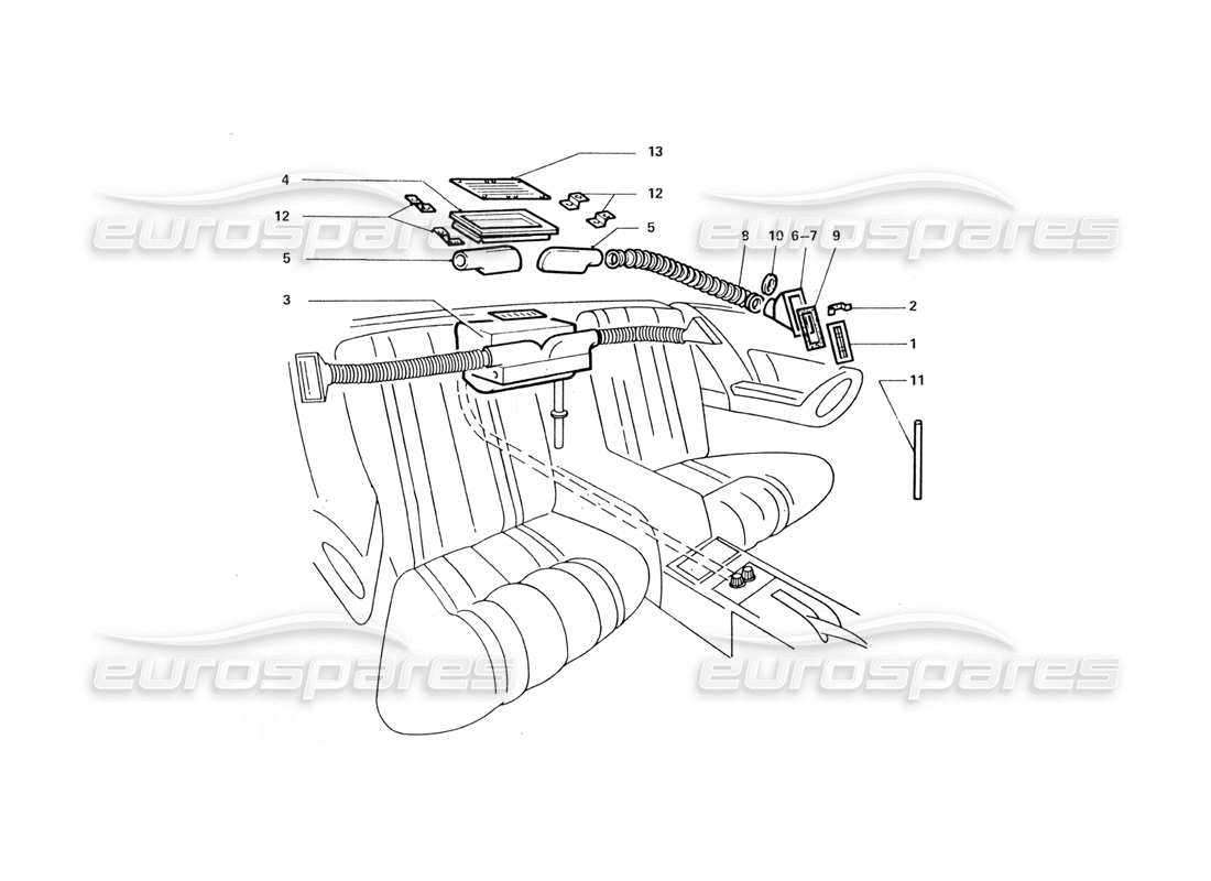 ferrari 412 (coachwork) schema delle parti dell'unità ac posteriore interna