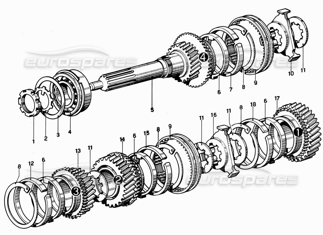 ferrari 365 gt 2+2 (mechanical) posa albero diagramma delle parti