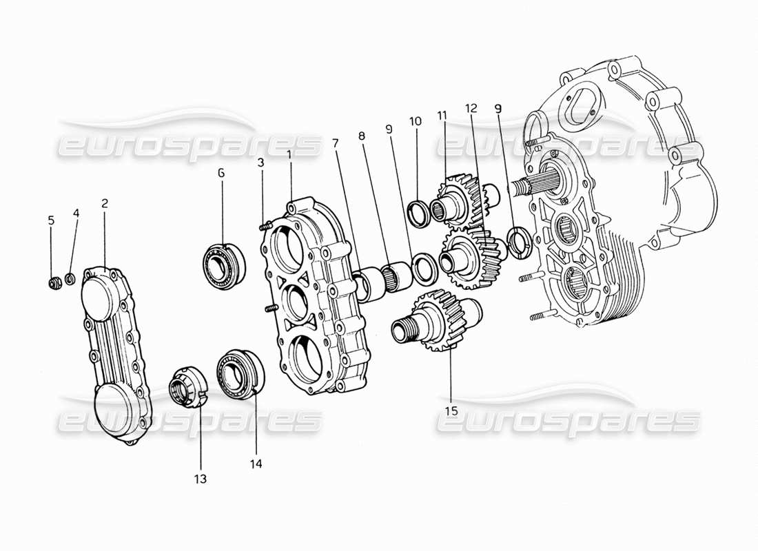 ferrari 206 gt dino (1969) diagramma delle parti della trasmissione della scatola ingranaggi