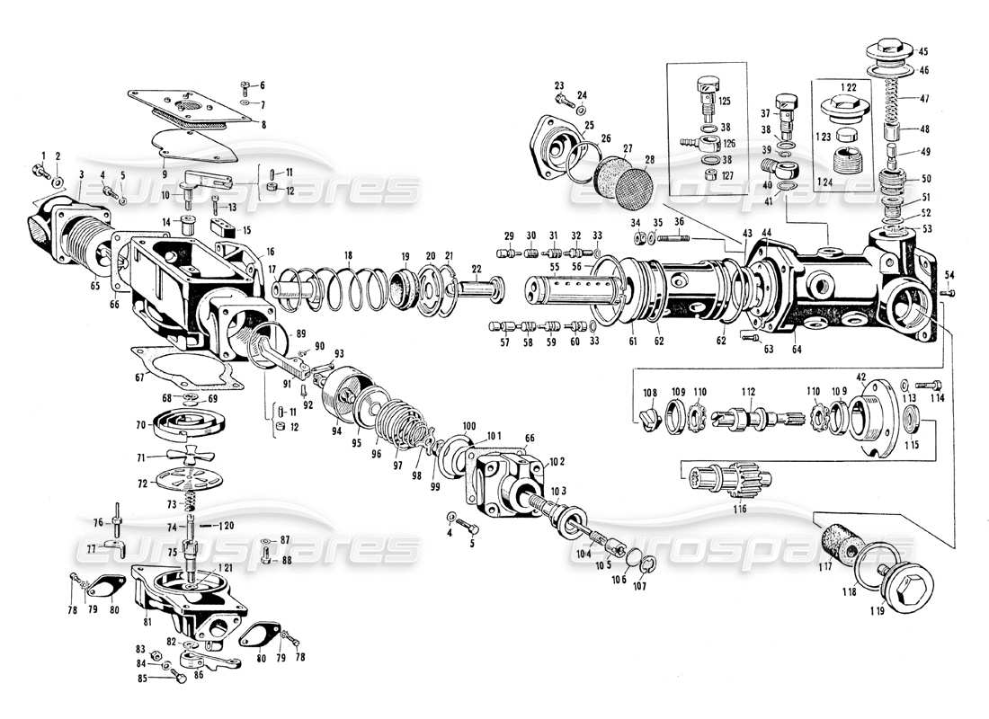 maserati mistral 3.7 diagramma delle parti del distributore di misurazione