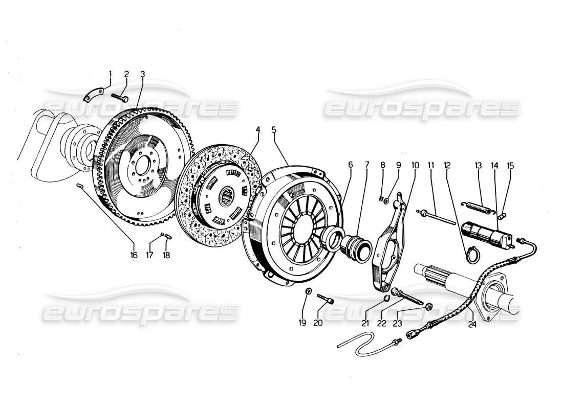 lamborghini urraco p250 / p250s diagramma della parte della frizione