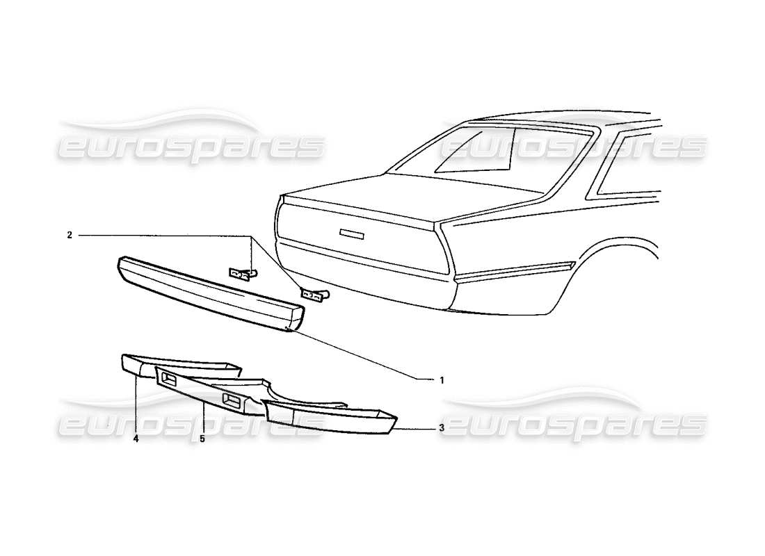ferrari 412 (coachwork) paraurti posteriore e vassoio inferiore diagramma delle parti
