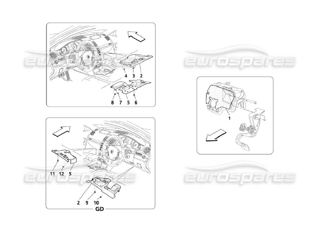 maserati qtp. (2006) 4.2 isolamento acustico in auto diagramma delle parti