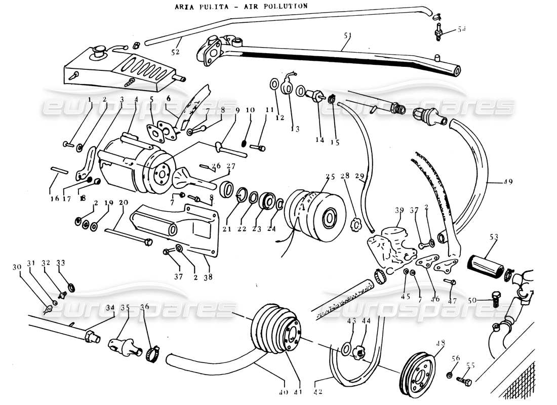 lamborghini espada pompe per l'inquinamento atmosferico (usa) diagramma delle parti