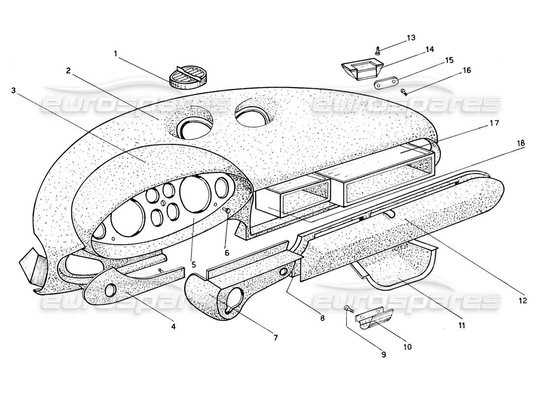 ferrari 206 gt dino (coachwork) diagramma delle parti del cruscotto