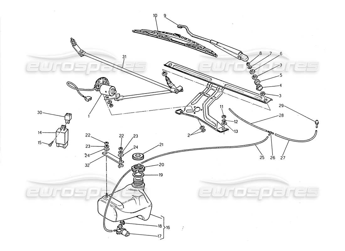 maserati 2.24v tergicristallo - schema delle parti rondella