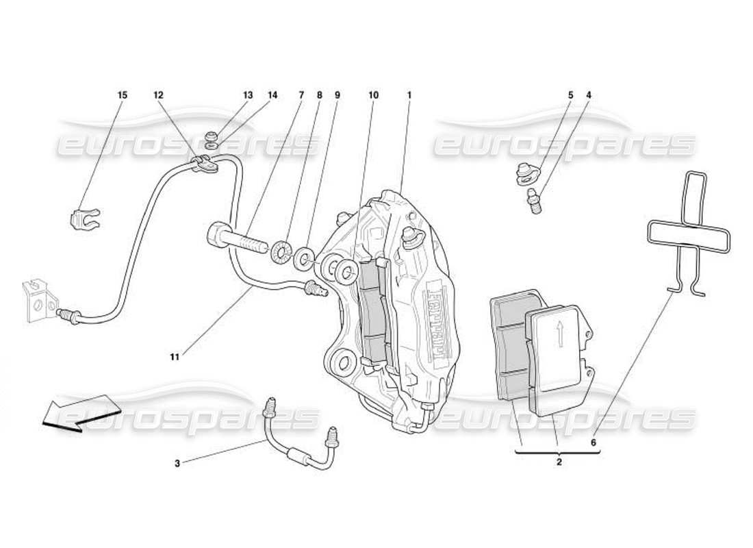 ferrari 550 barchetta schema delle parti della pinza freno posteriore