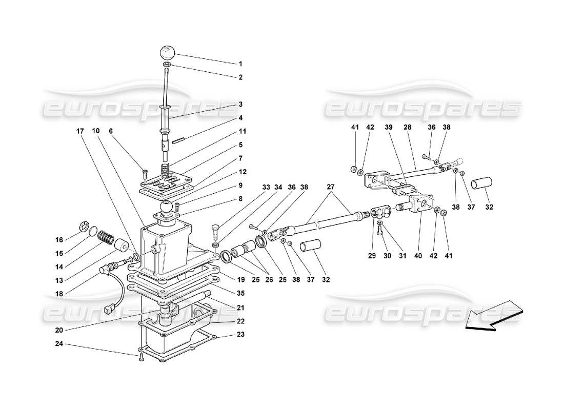 ferrari 550 barchetta comandi esterni del cambio diagramma delle parti